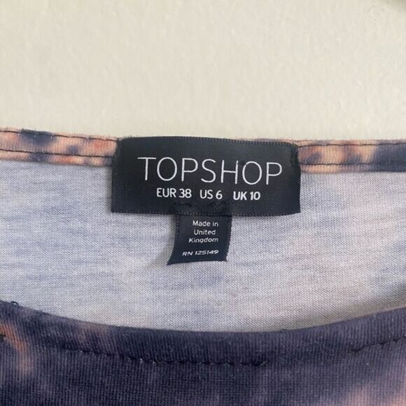 TOPSHOP TIE DYE BURNOUT ACID DRESS - Picture 2 of 3